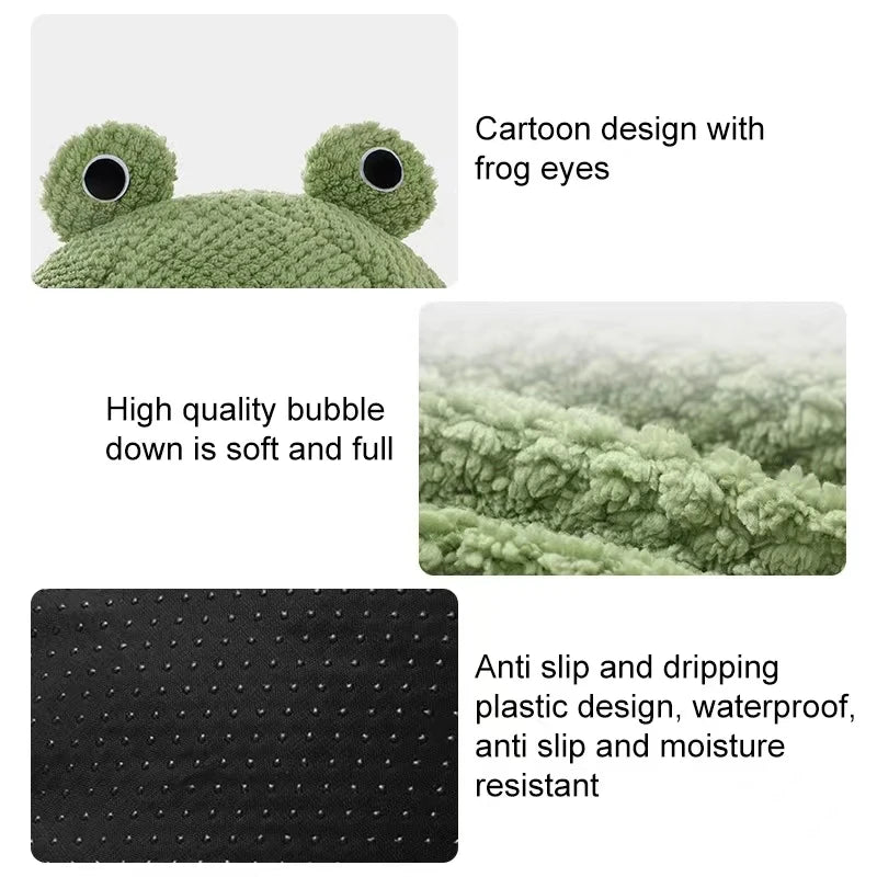 Cama para Gato, cama para perro pequeña, estera redonda de felpa con dibujos de ranas, cálida y profunda comodidad para dormir en invierno, casa para perros y gatos suave y transpirable, suministros para mascotas