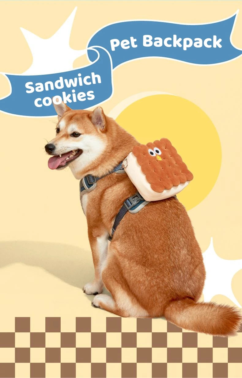 Cuerda de tracción para mascotas tipo galleta tipo sándwich para perros pequeños y medianos, accesorios para salir a la moda