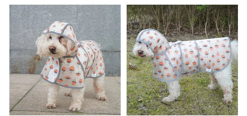 Chubasquero para perros impermeable suave PU chaqueta de lluvia para perros pequeños medianos grandes con capucha ajustable en el pecho Poncho de lluvia para mascotas para Corgi