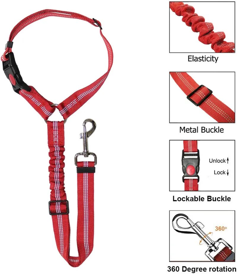 Ceinture de sécurité deux en un pour chien, ceinture de sécurité pour voiture et animal de compagnie, peut être ajustée pour les accessoires pour animaux de compagnie, collier pour chat et chien