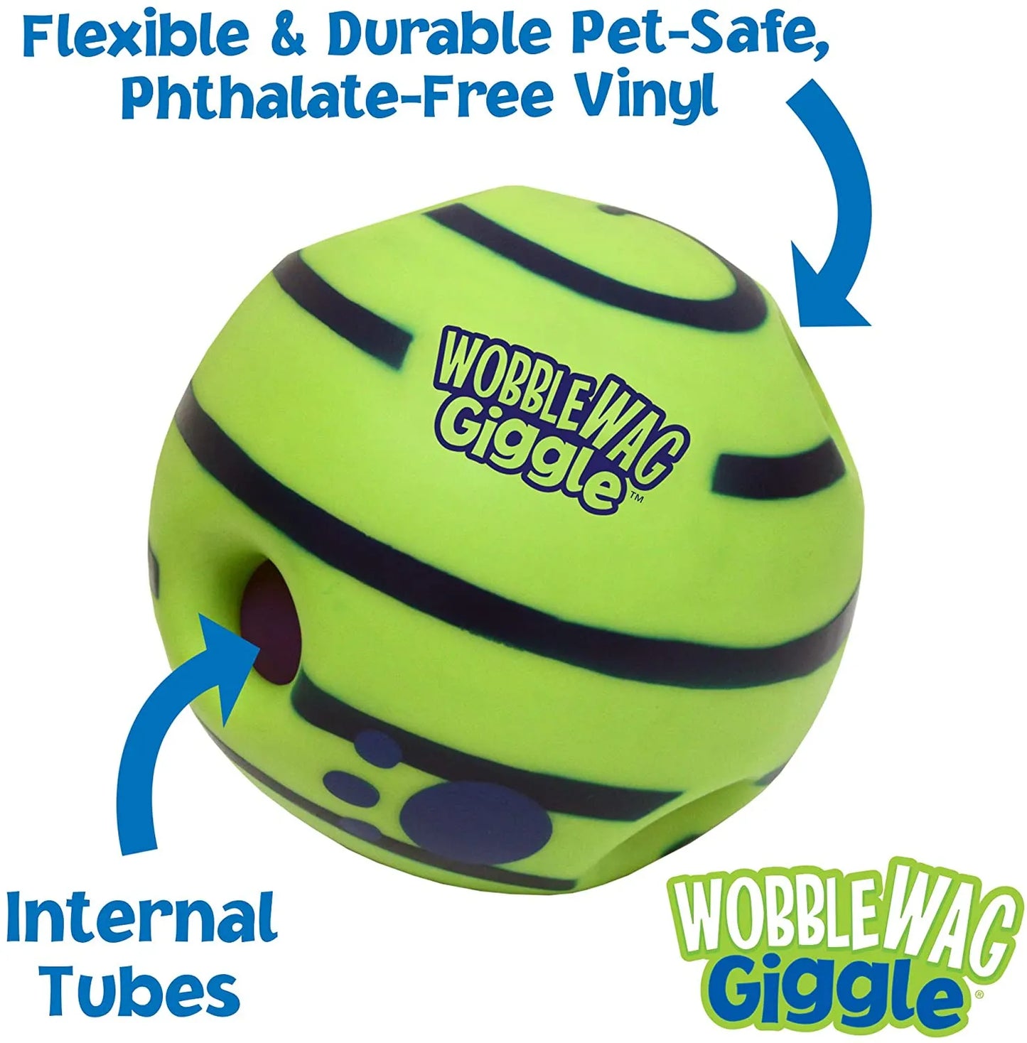 Wobble Wag Giggle Glow Ball jouet interactif pour chien, sons de rire amusants lorsqu'ils sont roulés ou secoués, les animaux de compagnie savent mieux que vu à la télévision