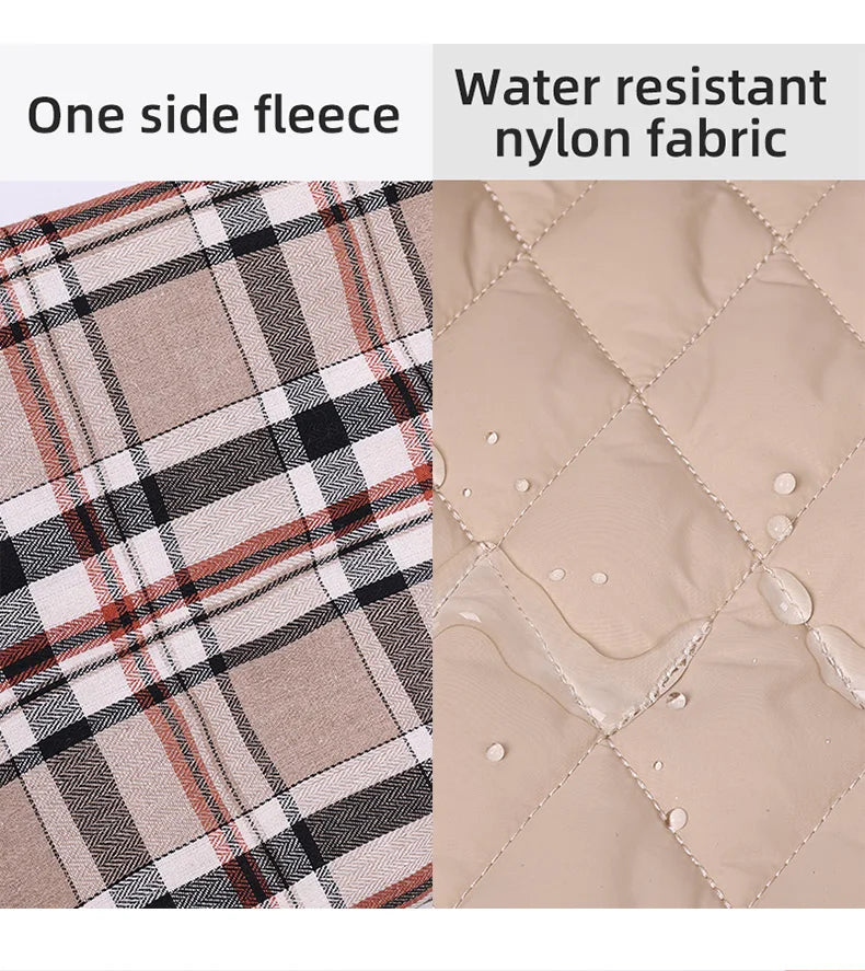 Waterproof Dog Jacket Checked Pattern Reversible Dog Clothes for Small Medium Large Dogs Soft Warm Dog Coat with Flexible Chest