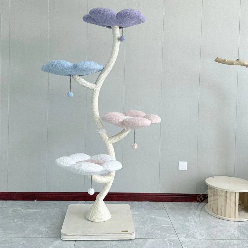 Árbol para gatos, flor, árbol Towercat, flores rosa, árbol grande para gatos, marco de escalada, muebles de juguete, Villa trepadora, transporte, suministros para mascotas, cama