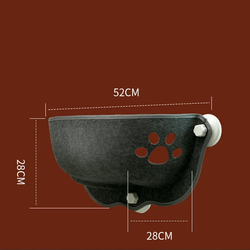 Hamac de fenêtre pour chat, siège de fenêtre ensoleillé, avec coussin, lit de couchage suspendu pour chaton, avec ventouses fortes, pour animaux de compagnie