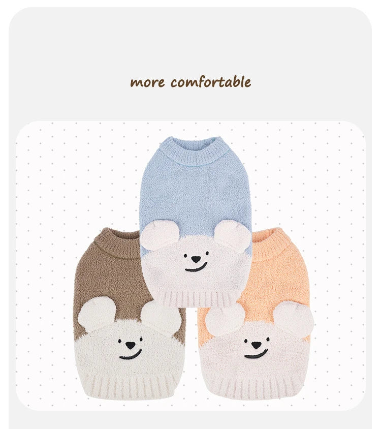 Warm Dog Sweaters Soft Comfortable Fleece Pet Sweaters for Small Dogs Cute Bear Puppy Knitted Coat for Chihuahua Maltese Bichon Fashion Style