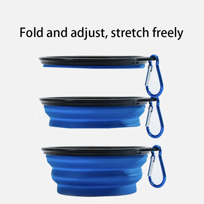 350/1000ml Large Collapsible Dog Pet Folding Silicone Bowl Outdoor Travel Portable Puppy Food Container Feeder Dish Bowl Accessories