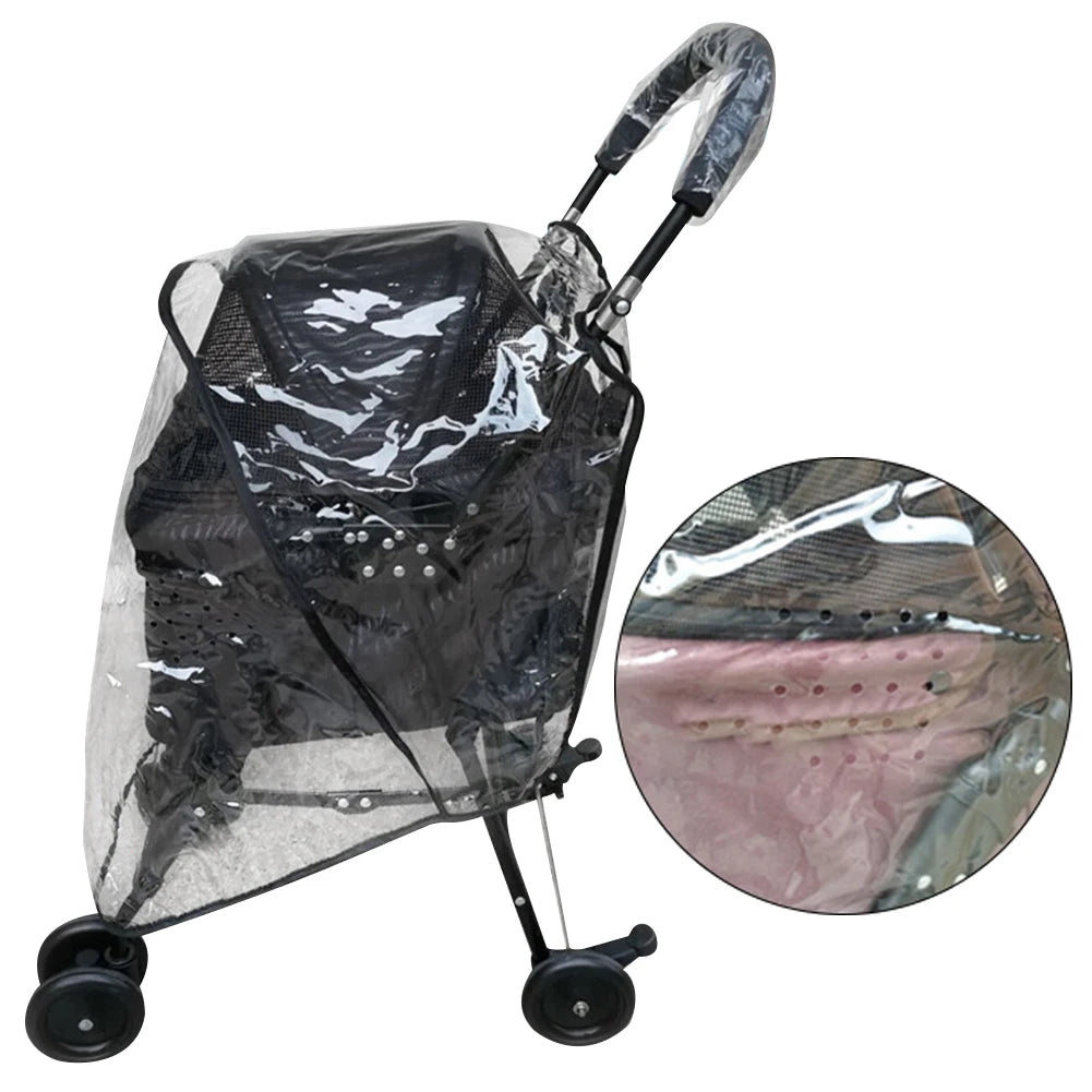 Accessoires de transport pliables et imperméables, housse de poussette pour chien, voyage en plein air, landau pour animaux de compagnie, chaud et respirant, en plastique transparent pour chat