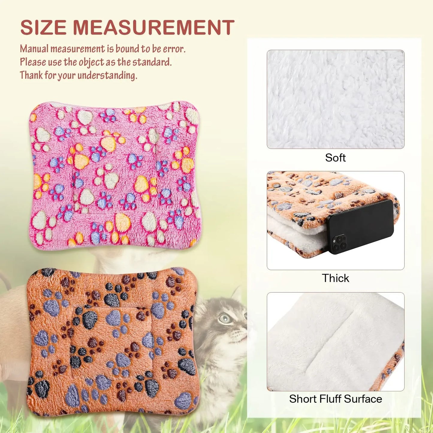 Soft Fluffy High Quality Pet Blanket Cute Cartoon Pattern Pet Mat Warm and Comfortable Blanket for Cat Dogs