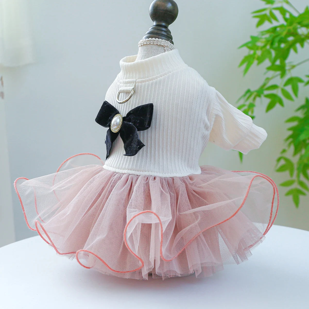 Vêtements pour animaux de compagnie, 1 pièce, robe de princesse Appa pour chien, jupe moelleuse rose avec boucle pour corde de remorquage, pour petits et moyens chiens, printemps-automne