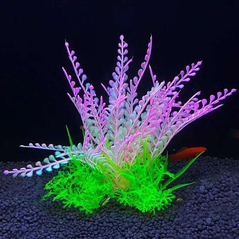 Aquarium ornement plante Aquarium artificiel décor plantes Simulation eau herbe poisson bol plastique mauvaises herbes décoration 5.5 pouces