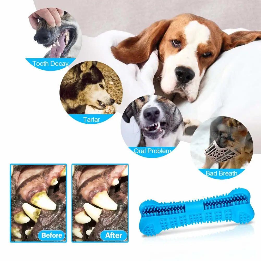 Cepillos de dientes de goma suave para perros, juguetes para masticar para cachorros, cepillo para perros, palo, Limpieza de dientes de 360 ​​grados, pasta de dientes para perros pequeños, cepillo de dientes para mascotas