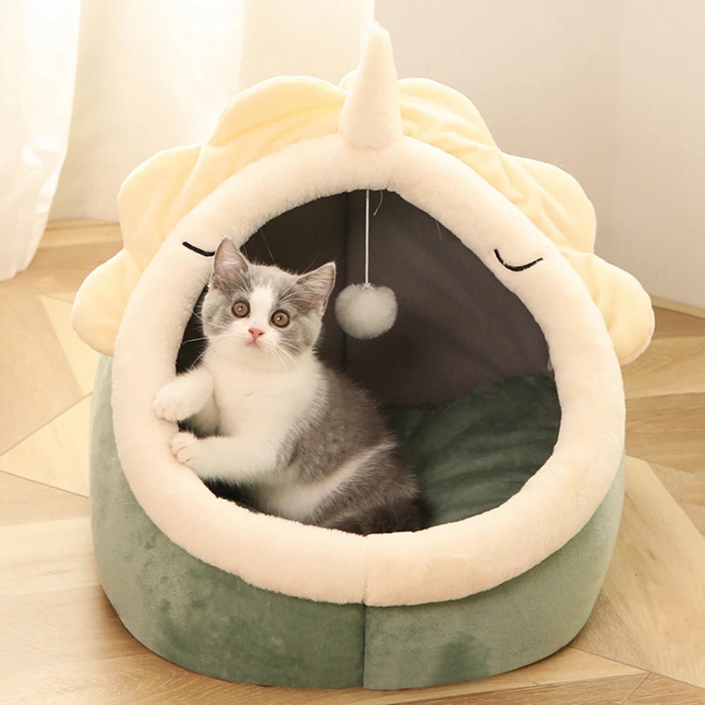 Lit pour chat, chenil, nid rond pour animaux de compagnie, grotte de couchage pour chaton, panier pour animaux de compagnie, coussin confortable pour chaton, maison pour chat, tente, maison pour chien