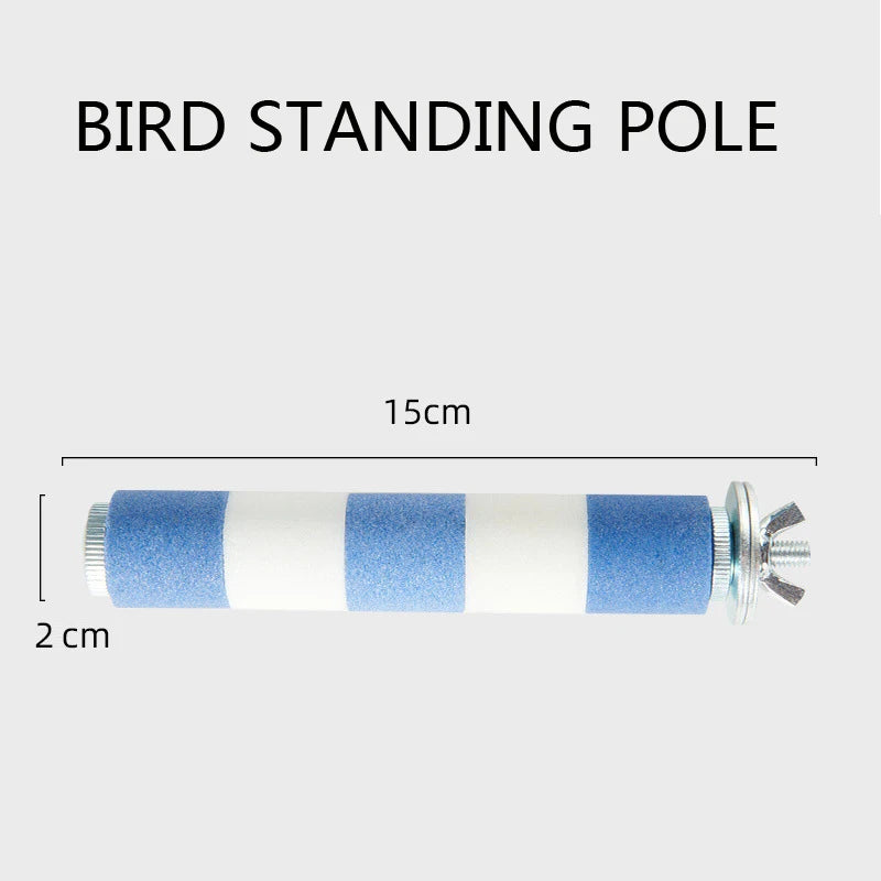 Palo de molienda para garra de loro, palo de pie para pájaro, soporte de pie para loro, juguete de entrenamiento, herramienta de molienda de armadura esmerilada, Bi de acero inoxidable