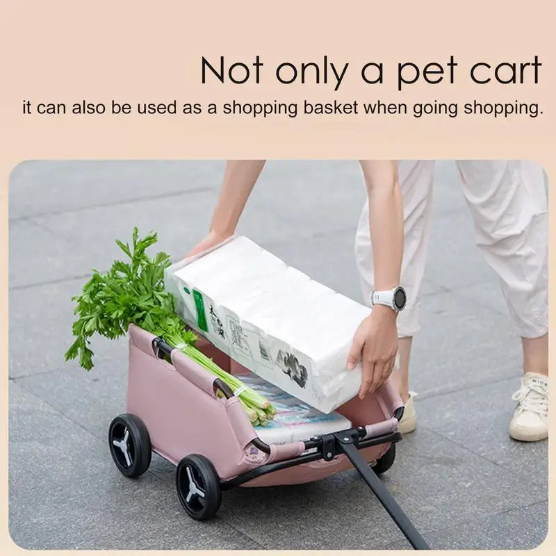 Stroller for dogs Rolling cat carrier Pet Carrier 4 wheels lightweight folding trolley Dog trolley for outings Shopping walks