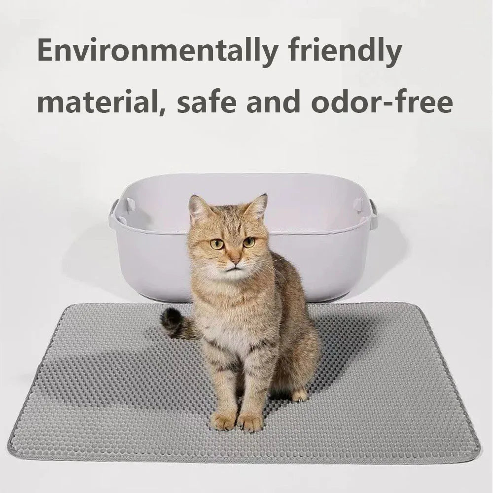 Estera para residuos de gato, doble capa, impermeable, a prueba de orina, arenero antideslizante para colchón de gato, estera de cama lavable, almohadilla limpia, productos para mascotas