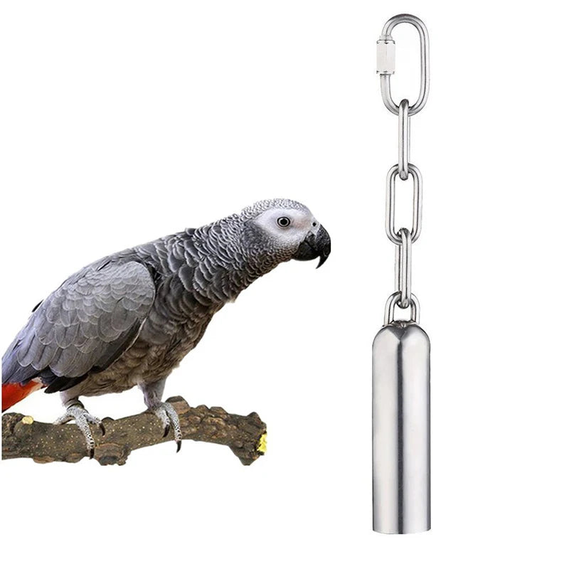 Squirrel Bells Standing Rest Rack Stainless Steel Parrot Bird Chewing Bell Pet Supplies Parrot Cage Toy Accessories