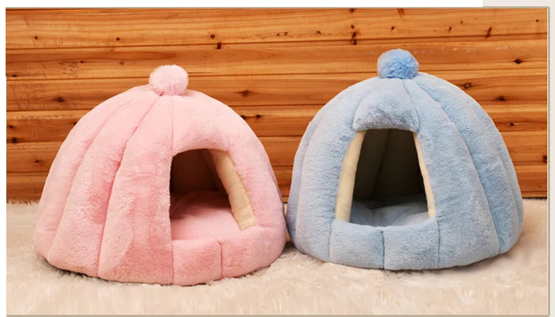 Warm Comfort Cat Bed In Winter Bed For Cats Cat House Dog Sofa Pet Little Mat Cozy Deep Cave Indoor Nest Pet Cat