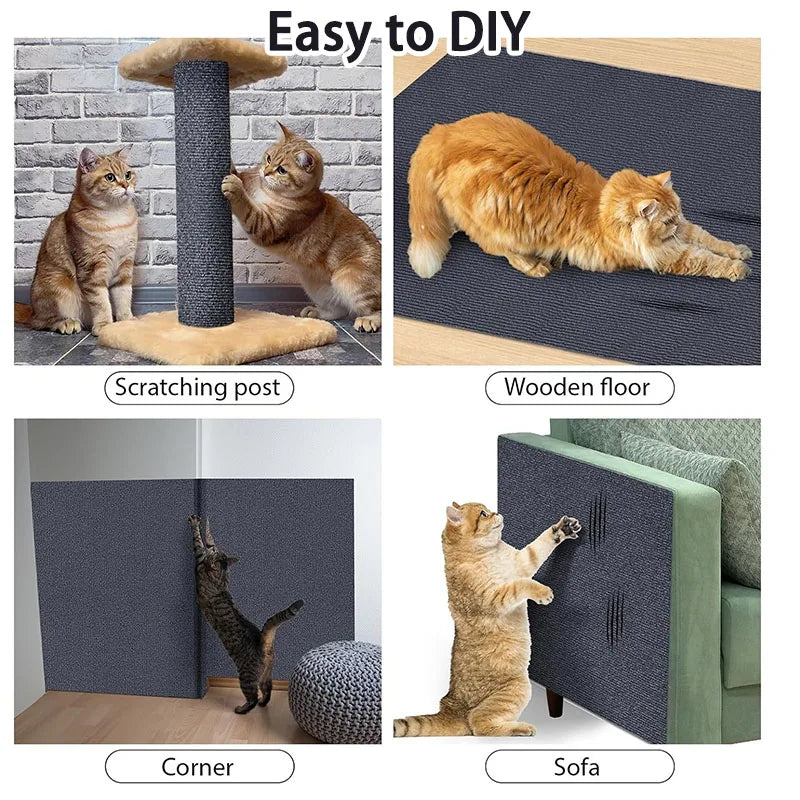 Mur anti-rayures pour chats, bricolage, planche à gratter pour chats, Protection des pattes aiguisées, tapis auto-adhésif réglable, planche à gratter pour chats