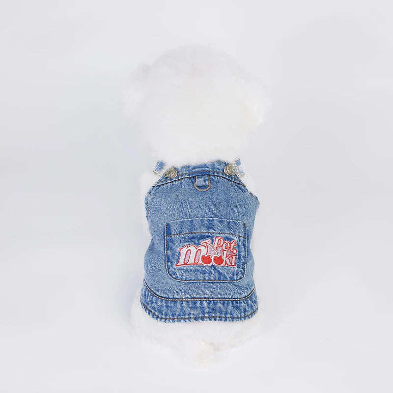 Gilet en Denim 100% coton pour chien et chat, combinaison sans manches, vêtements pour chiot, Style à la mode, printemps et été