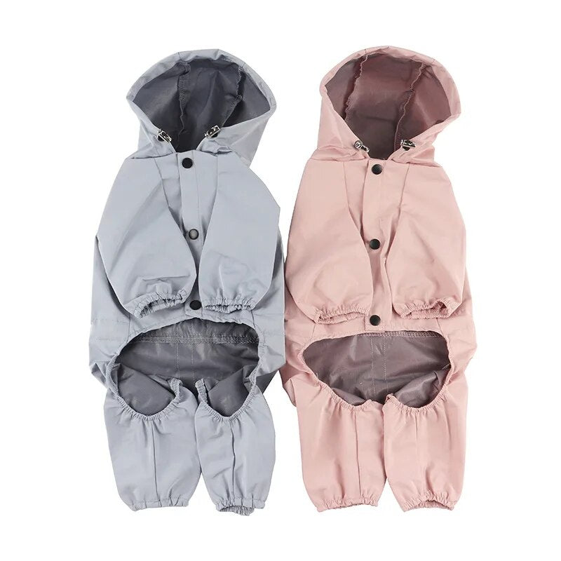 Chubasquero para perros, ropa para perros a la moda, azul y rosa, impermeable, transpirable, ropa reflectante, chubasquero de cuatro patas para perros y gatos