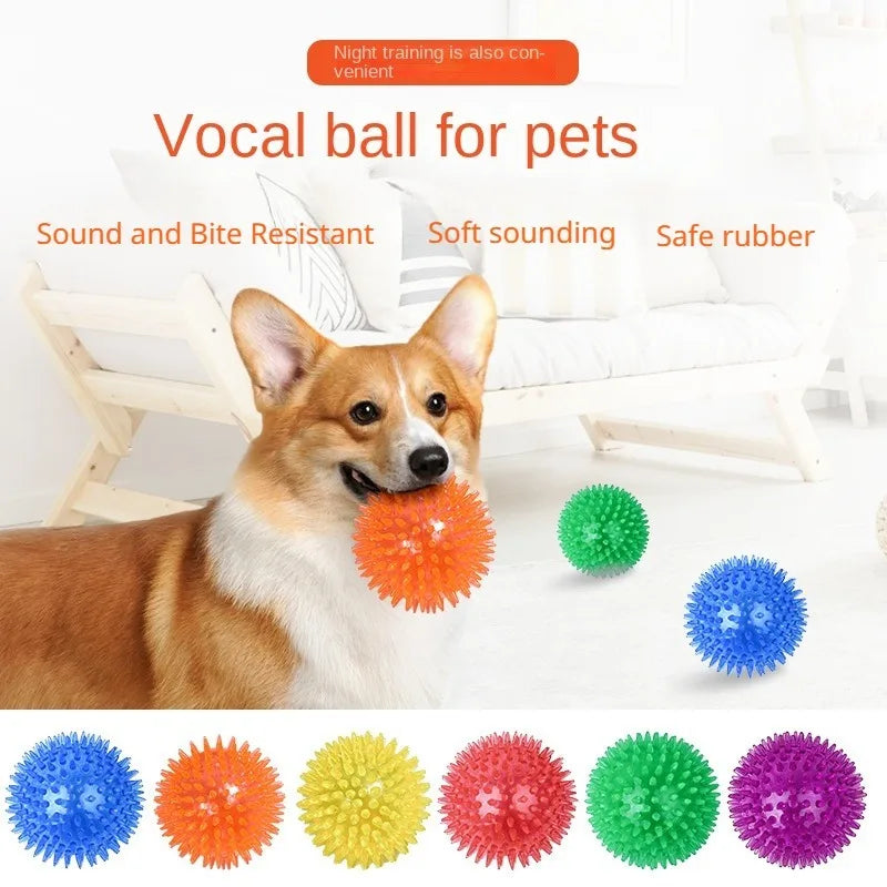 Pet Dog Toy Ball Squeaky Sound Ball Teeth Cleaning Toys Three Models For Small, Medium And Large Dogs Six Pack Dog Accessories