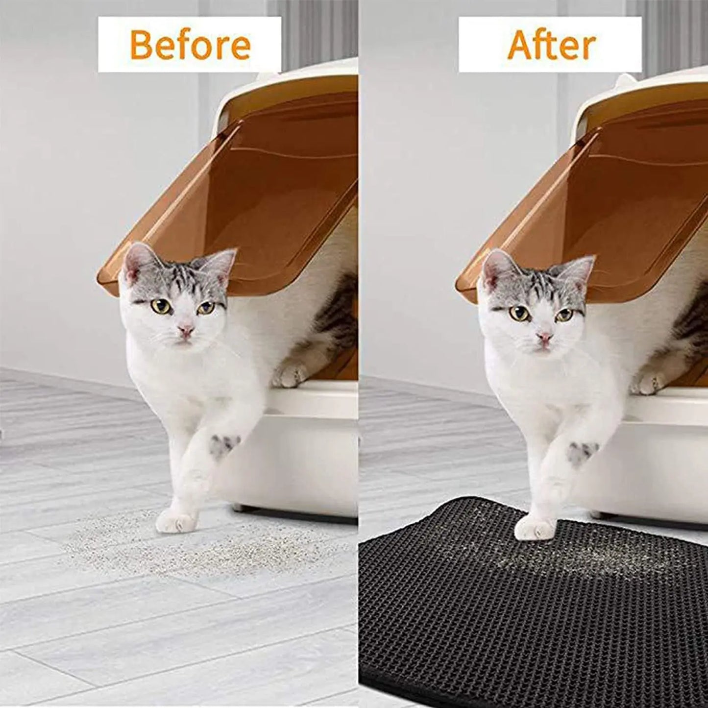 Tapis de litière imperméable pour chat, Double couche, tapis de bac à litière pour animaux de compagnie, antidérapant, tapis de lit lavable, produits pour chats