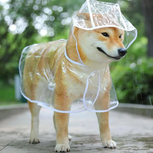 Chubasquero transparente para perros y cachorros, chaqueta impermeable con capucha para mascotas, impermeable suave de PVC adecuado para perros pequeños