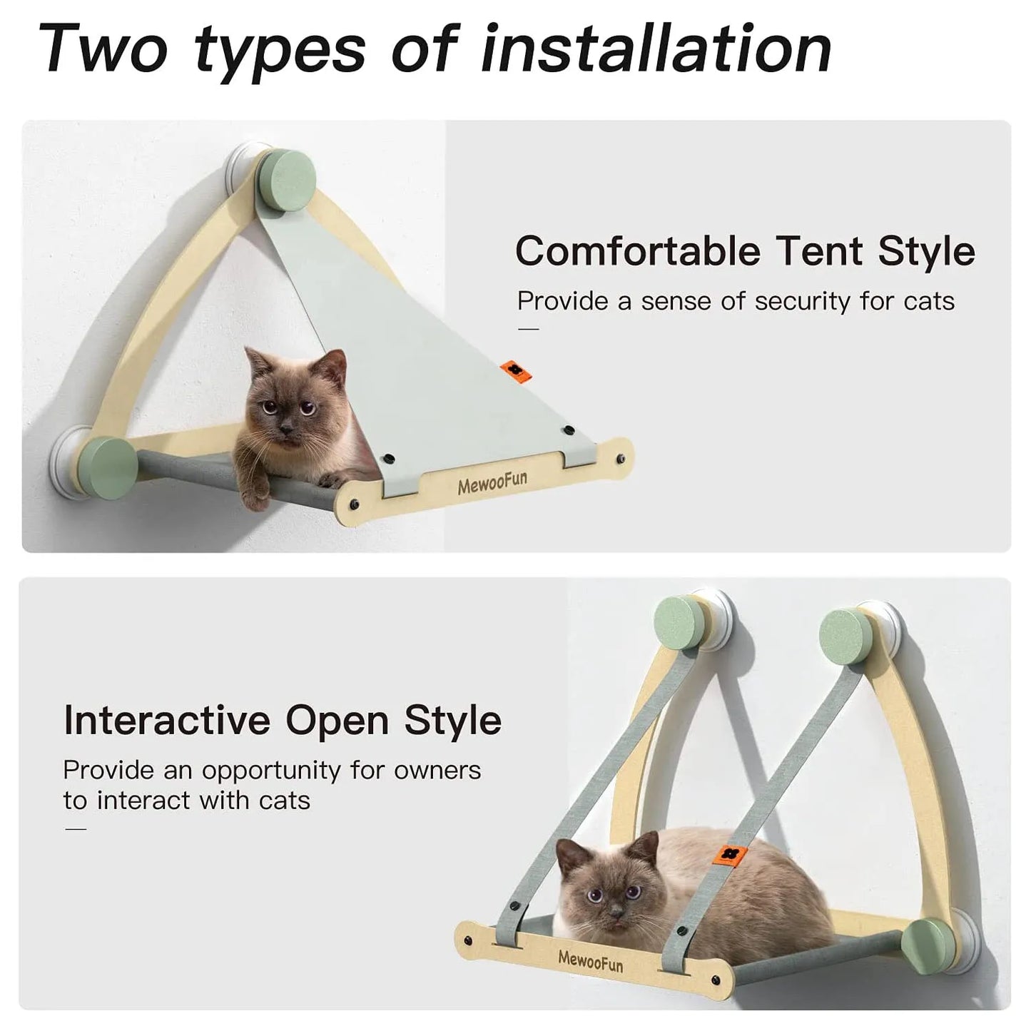 Mewoofun Dual Use Cat Window Perch Cat Window Hammock Cat Bed with Strong Suction Cups Space Saving Cat Seat Holds Up to 30 lbs