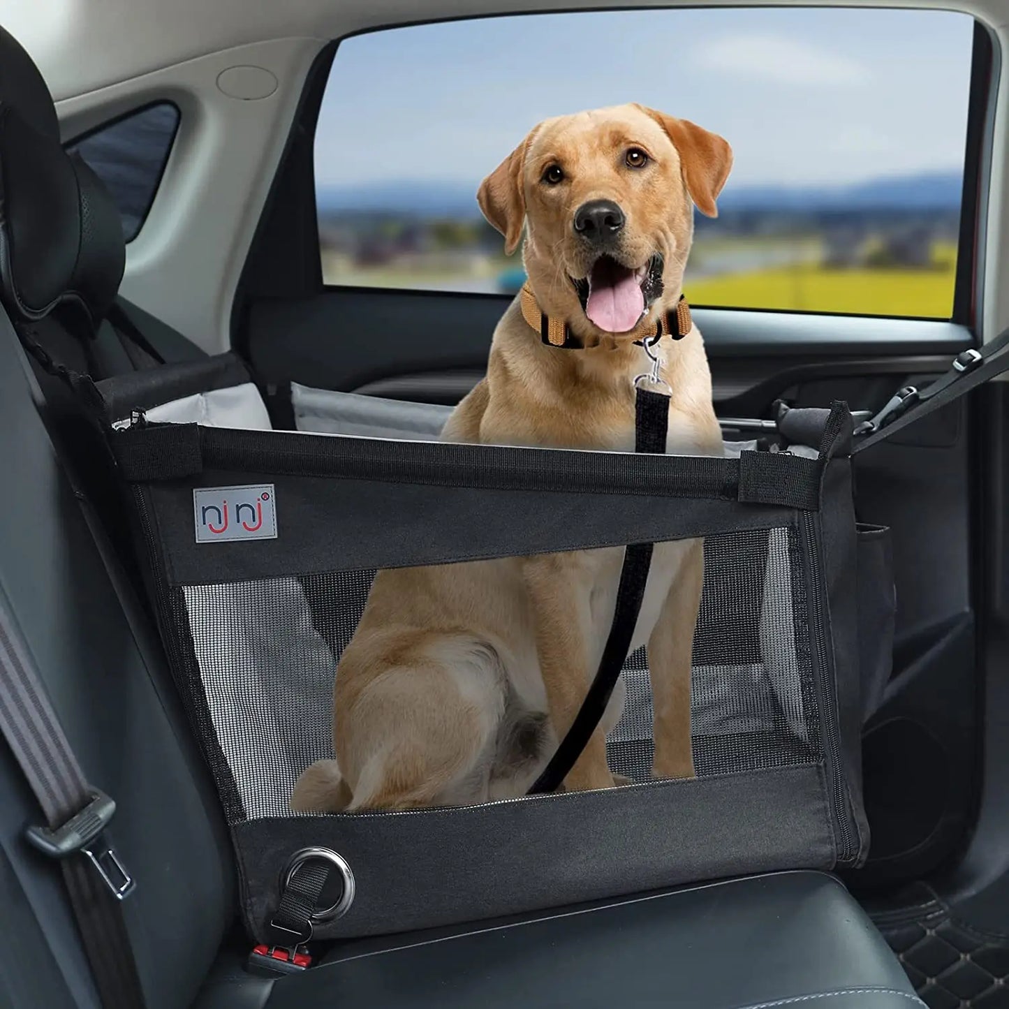 Transportadores estables para asiento de coche para mascotas, accesorios para perros, cestas de viaje portátiles seguras para cachorros, Protector de malla, bolsa de suministros para mascotas al aire libre