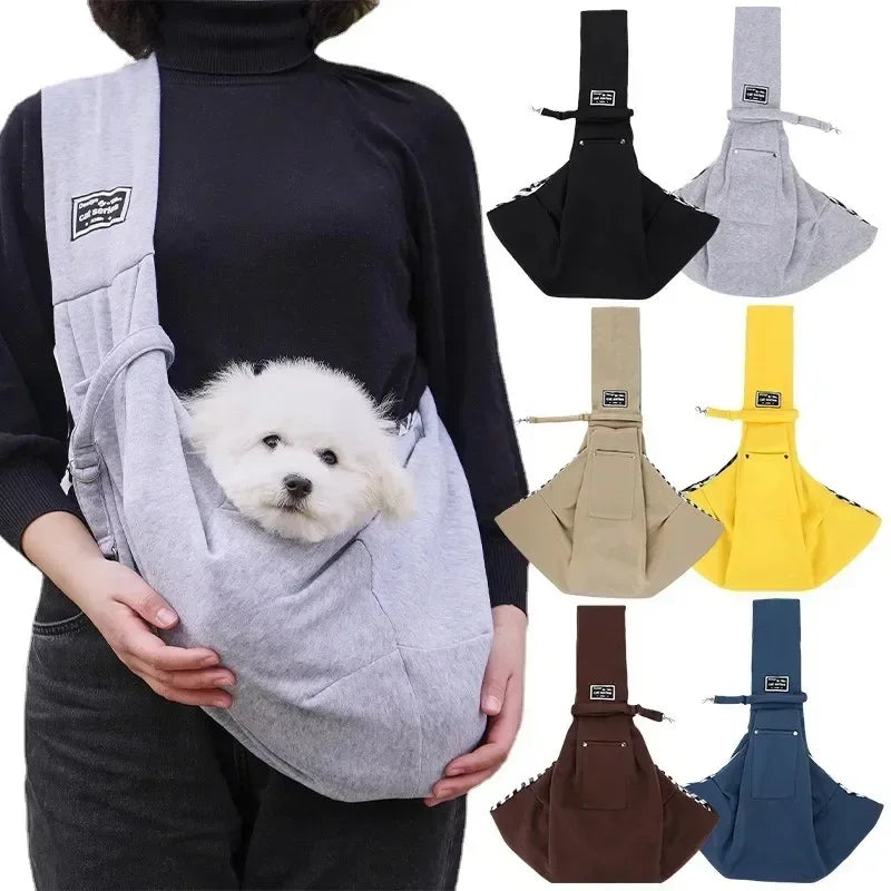 Bolsa cómoda de algodón para perros, bolso de hombro tipo bandolera para viajes al aire libre, bolsa portátil para gatos y cachorros, suministros de transporte para mascotas