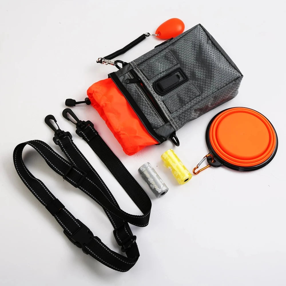 Portable Pet Treat Bag Food Holder Adjustable Waist Belt Garbage Bag Folding Kit Multi-function Outdoor Dog Training Bag Accessories