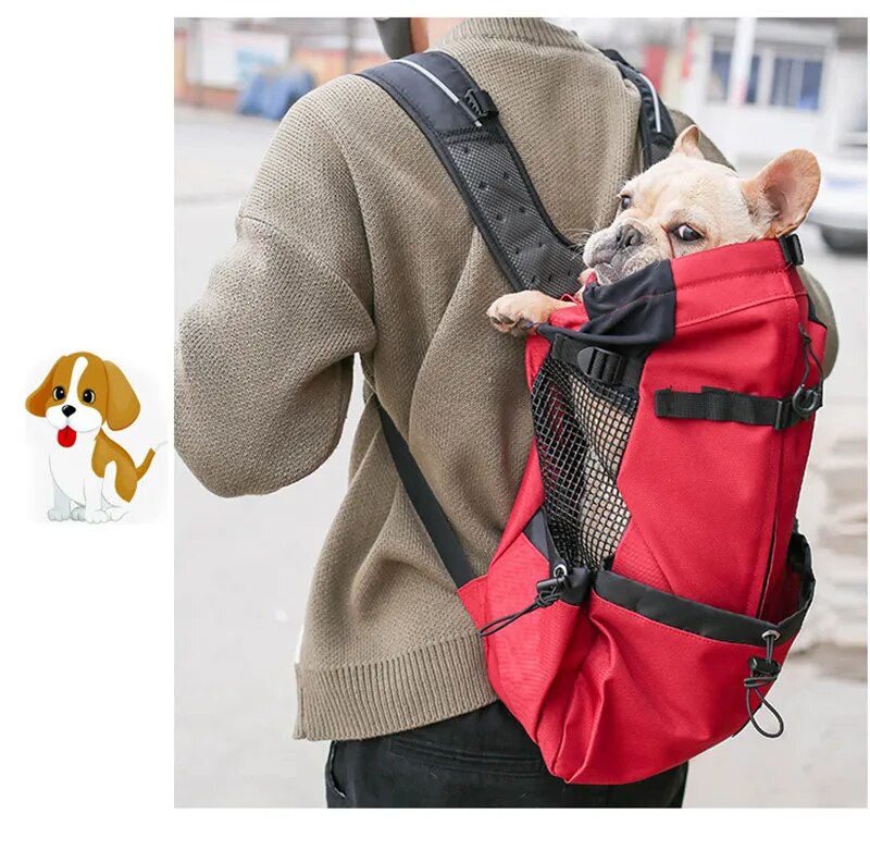 Breathable Dog Carrier Bag Portable Pet Outdoor Travel Backpack Reflective Carrier Bags for Cats French Bulldog Dog