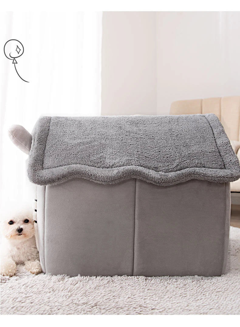 Niche pliable pour chien, tapis de lit pour petits et moyens chiens et chats, lit chaud d'hiver pour chat, nid, produits pour animaux de compagnie, panier pour animaux de compagnie, grotte pour chiot, canapé