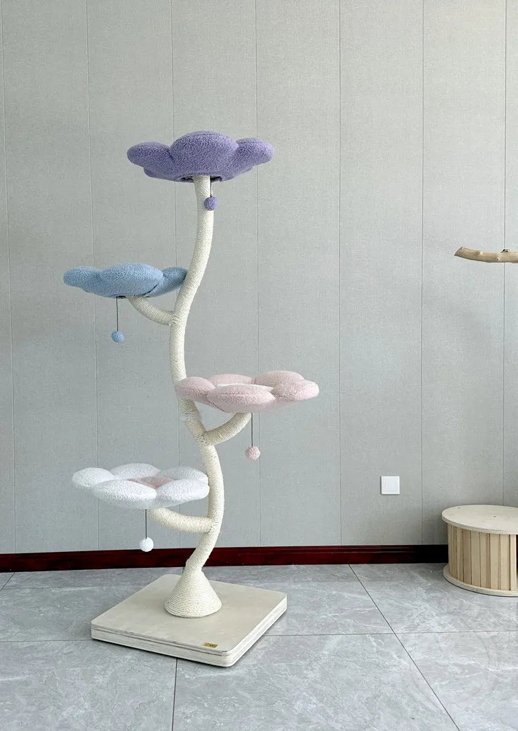 Árbol para gatos, flor, árbol Towercat, flores rosa, árbol grande para gatos, marco de escalada, muebles de juguete, Villa trepadora, transporte, suministros para mascotas, cama