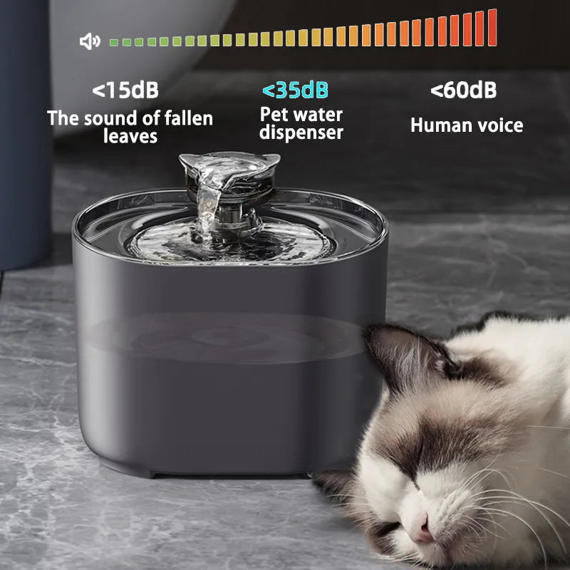 Fontaine d'eau pour chat, filtre automatique USB, électrique muet, bol pour chien et chat, abreuvoir filtrant à recirculation, distributeur d'eau pour animaux de compagnie