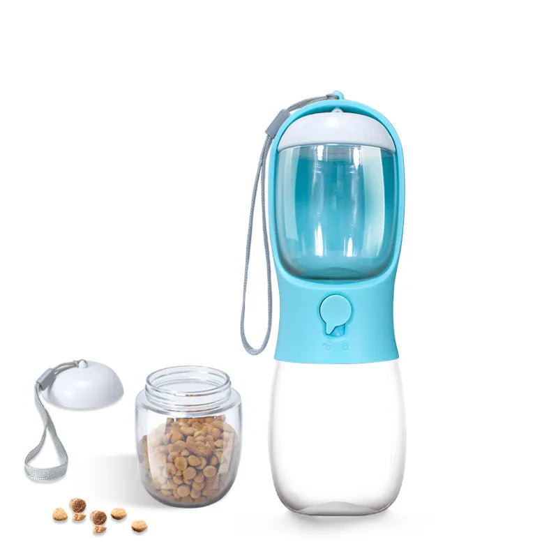 Bouteille d'eau Portable 2 en 1 de 300ml, matériau de qualité alimentaire pour chien et chat, tasse d'eau de voyage pour animaux de compagnie avec distributeur de nourriture