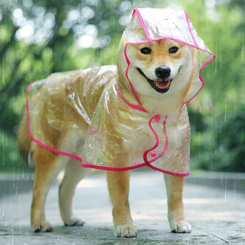 Vêtements de pluie transparents pour animaux de compagnie, vêtements de pluie transparents pour animaux de compagnie, veste imperméable à capuche pour animaux de compagnie, vêtements en PVC souple pour petits chiens, Poncho de pluie pour chiots