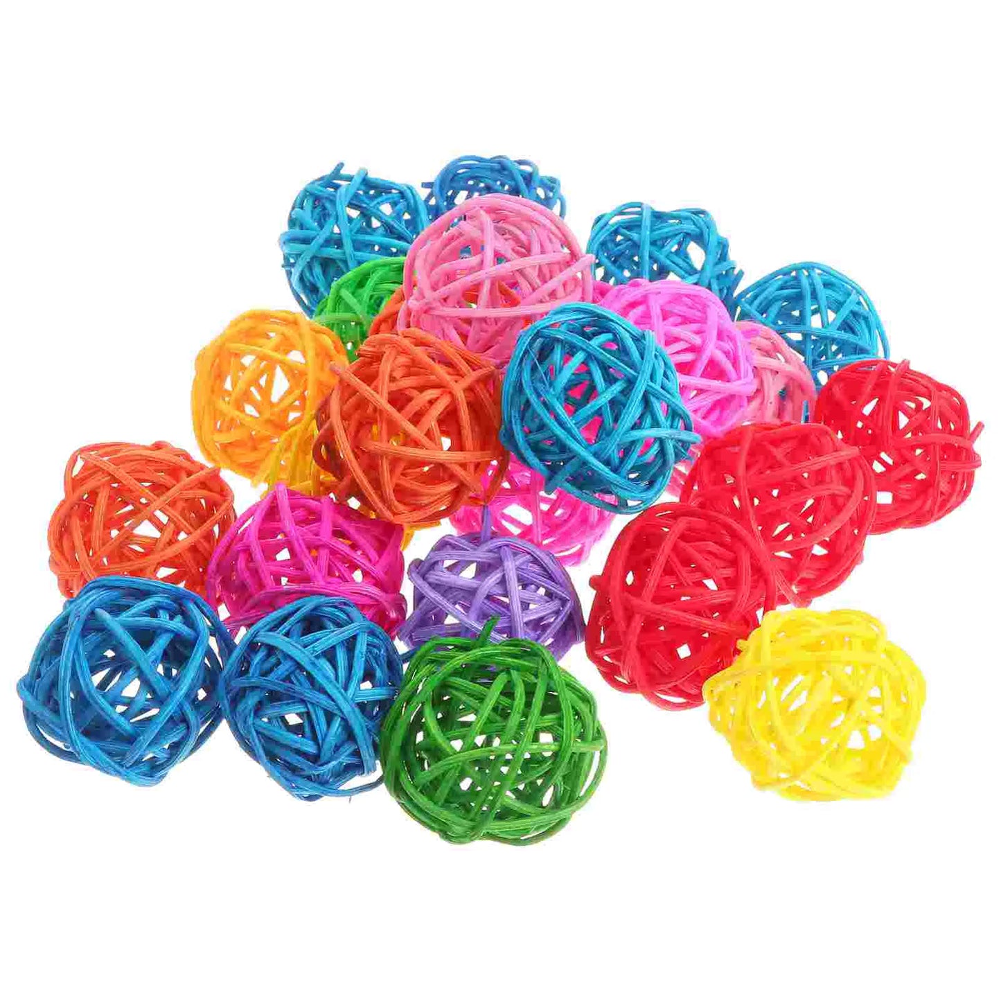 50 Uds bolas de ratán decorativas bolas de mimbre loro masticar jarrón rellenos para juguetes de aves accesorios decoración del hogar de boda (aleatorio)