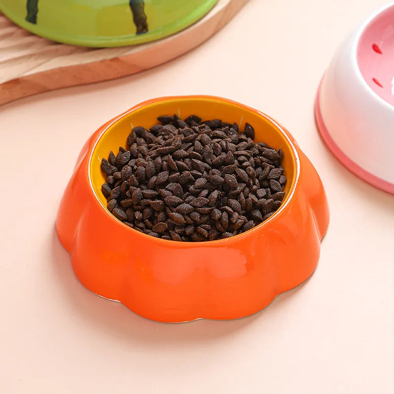 Cuenco de cerámica para gatos de 150ml con forma de fruta, comederos de agua para comida de tamaño pequeño para mascotas, suministros para beber y comer para perros y cachorros