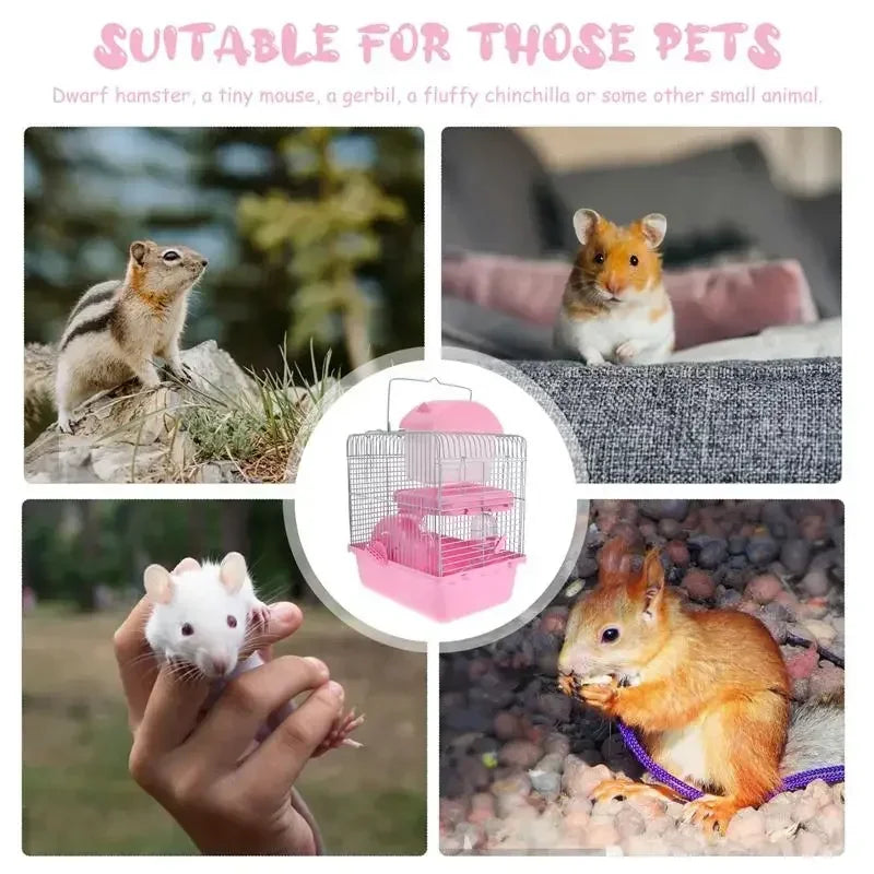 Cage à Hamster, accessoires de Glamping, souris, jouet, Villa, petite maison, cachette, cabane en plastique pour animaux de compagnie, Rat de voyage