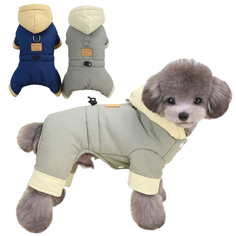 Mono grueso y cálido para perros, ropa de invierno para perros, abrigo para Chihuahua Youkshire, monos a prueba de viento para cachorros, chaqueta para caniche, ropa para mascotas