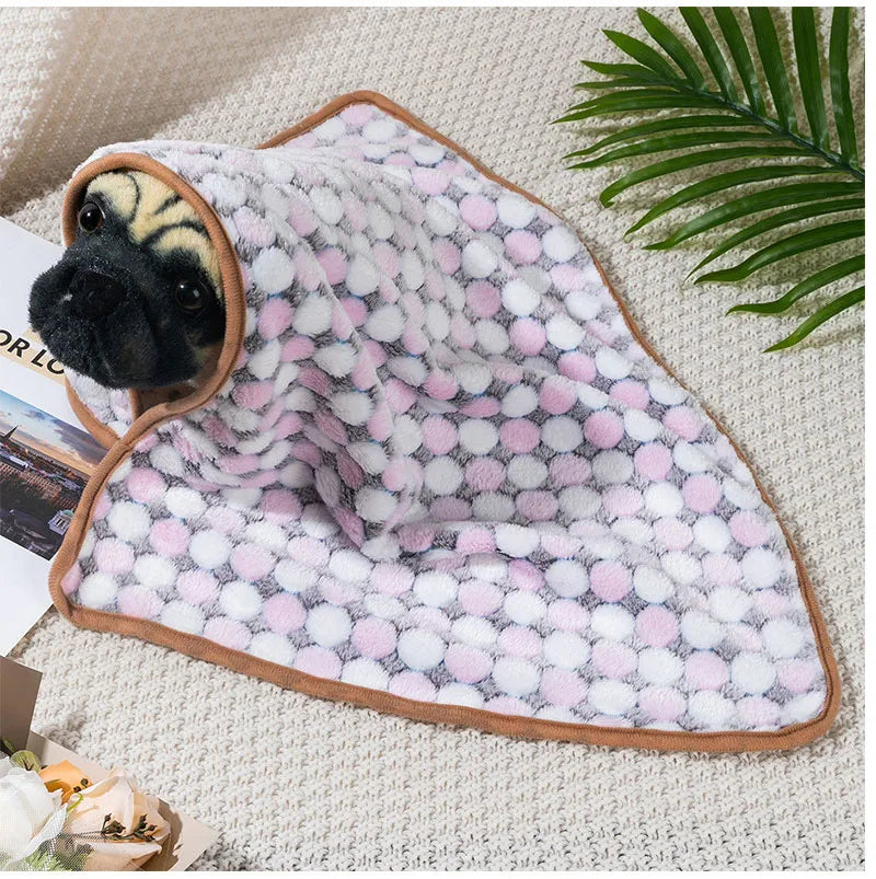 Warm Soft Pet Dog Bed Blanket Mat Plush Thin Pet Sleeping Blanket for Dogs Cats Warm Breathable Cat Cover Blanket Pet Supplies