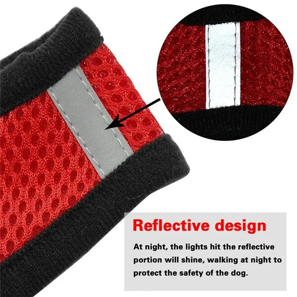 Arnés para perros y gatos con correa de plomo, chaleco ajustable, malla de poliéster, arneses transpirables, reflectantes, accesorios para perros y gatos pequeños