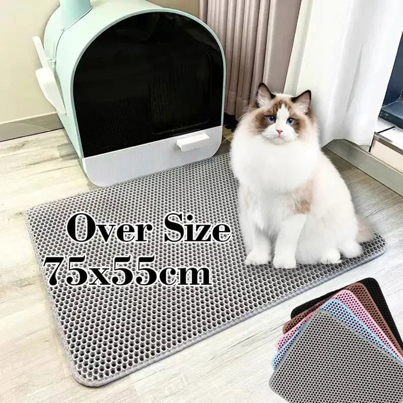 Tapis de litière imperméable pour chat de compagnie Double couche tapis de litière pour animaux de compagnie tapis de sable antidérapant tapis de lit lavable produits de tampon propre