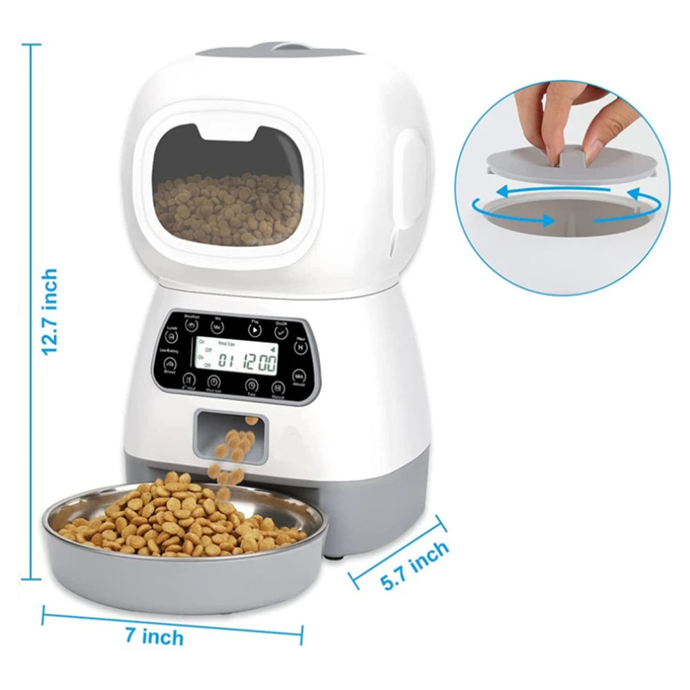 3.5l Bol Automatique Pour Animal De Compagnie Distributeur De Nourriture Intelligente Pour Chien Chat Bol Minuterie Robot Alimentation Pour Animaux De Compagnie Mangeoire Automatique Pour Chien