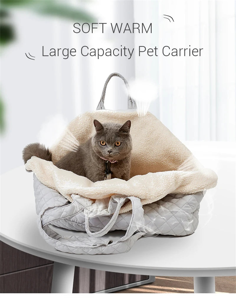 Sac de transport pour animaux de compagnie, pour chat ou petit chien, sacs matelassés de grande capacité, légers, doux et chauds, avec doublure amovible