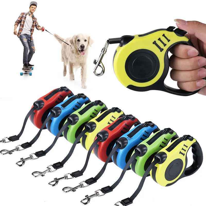 Laisse rétractable pour chien de 3 ou 5 mètres, laisse pour animaux de compagnie, corde de Traction, ceinture automatique et Flexible pour petits, moyens et grands chiens, produit