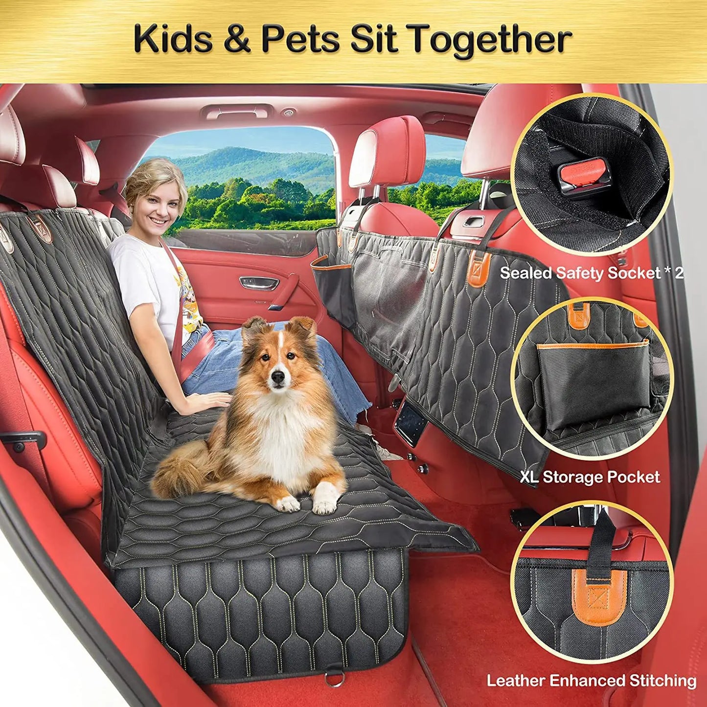 Dog Car Seat Cover Trunk Case Dog Car Dog Transporter Mat Pad Dog Car Seat Cover Hammock Dog Car Trunk Protection Accessories