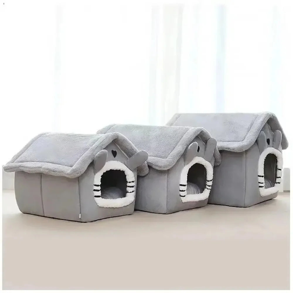 Dog House Soft Pet Bed Tent Warm Foldable Cats Nest Removable Washable Pet Nest Accessories House Dogs Kennel Cats Bed Indoor