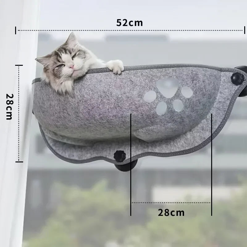 Hamaca con ventana para gatos con cojín, cama colgante para gatos domésticos, para dormir con ventosas fuertes, nido para asiento con ventana soleada para mascotas y gatitos